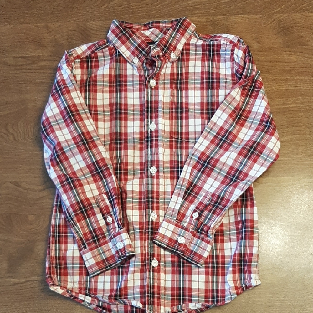 Boy's Gymboree Red and White Plaid Shirt